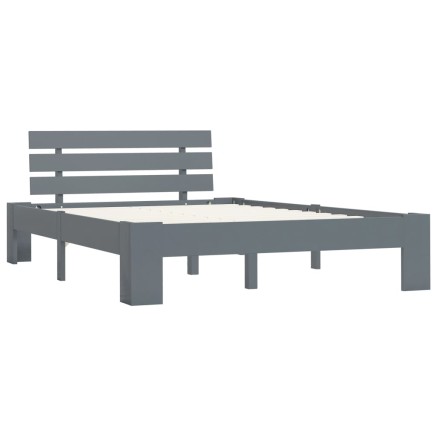 Cadre de lit sans matelas gris bois de pin massif 120x200 cm 2