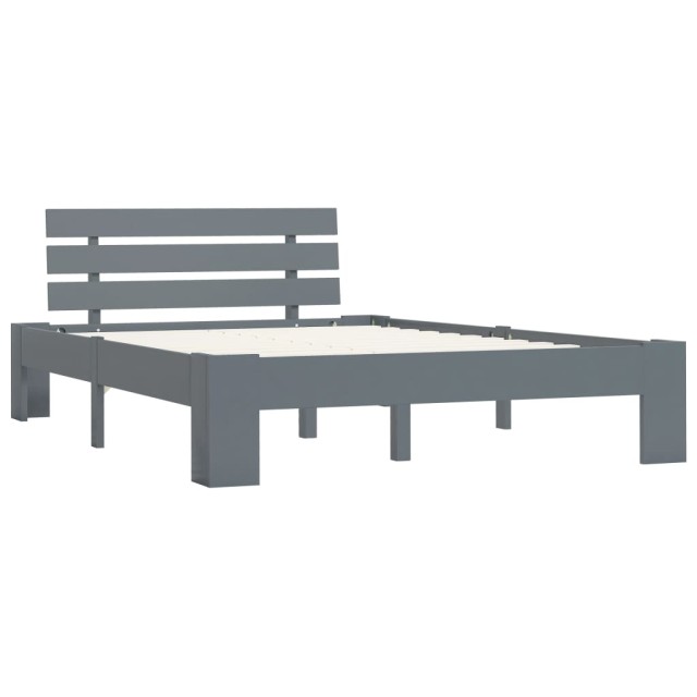 Cadre de lit sans matelas gris bois de pin massif 120x200 cm