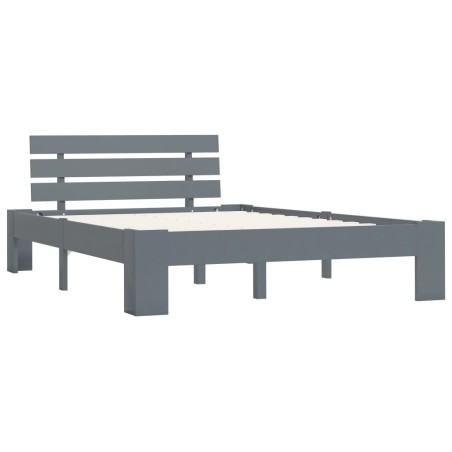 Cadre de lit sans matelas gris bois de pin massif 120x200 cm