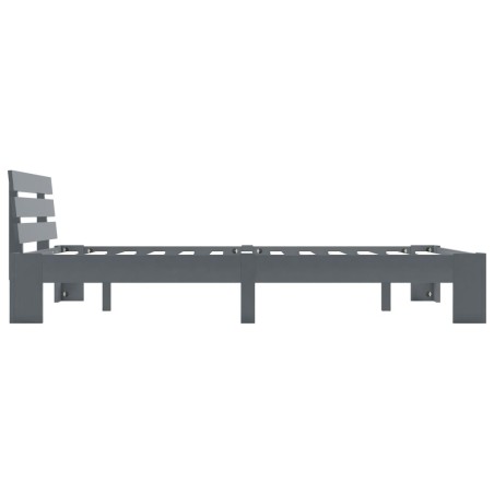 Cadre de lit sans matelas gris bois de pin massif 120x200 cm