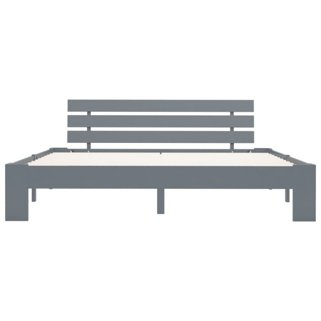 Cadre de lit sans matelas gris 160x200 cm bois de pin massif