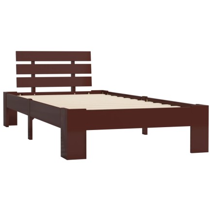 Cadre de lit sans matelas marron foncé pin massif 100x200 cm 2