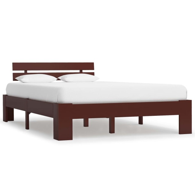 Cadre de lit sans matelas marron foncé pin massif 120x200 cm