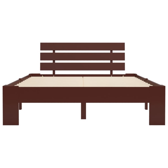 Cadre de lit sans matelas marron foncé pin massif 120x200 cm