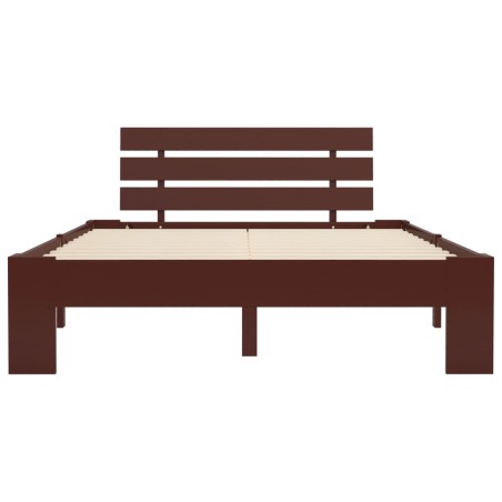 Cadre de lit sans matelas marron foncé pin massif 120x200 cm