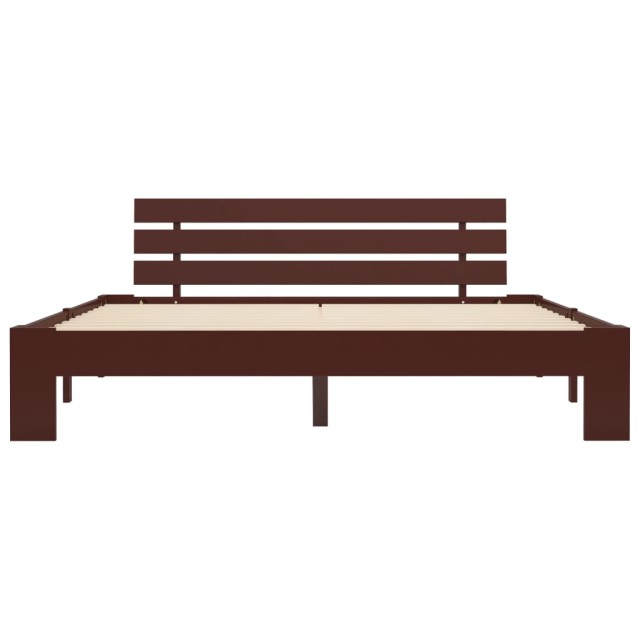Cadre de lit sans matelas marron foncé pin massif 160x200 cm