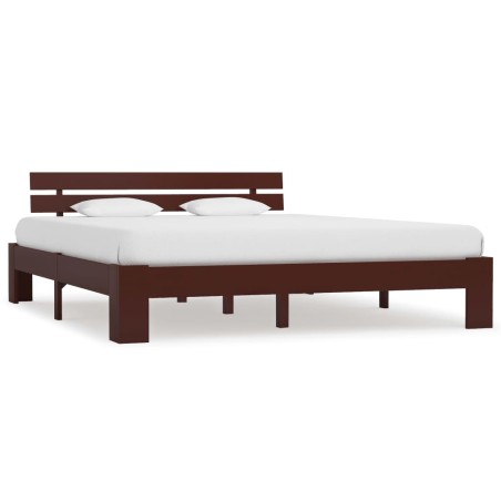 Cadre de lit sans matelas marron foncé 180x200 cm pin massif