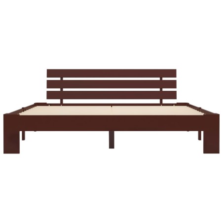 Cadre de lit sans matelas marron foncé 180x200 cm pin massif