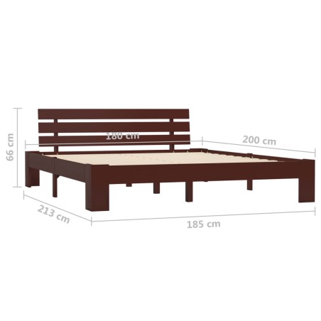 Cadre de lit sans matelas marron foncé 180x200 cm pin massif