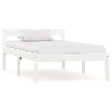 Cadre de lit sans matelas blanc bois de pin massif 90x200 cm
