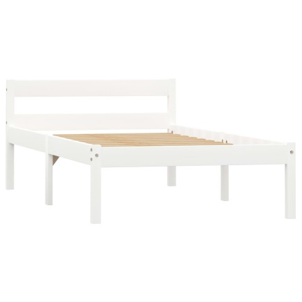 Cadre de lit sans matelas blanc bois de pin massif 90x200 cm 2