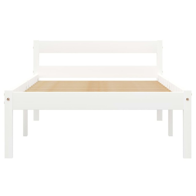 Cadre de lit sans matelas blanc bois de pin massif 90x200 cm