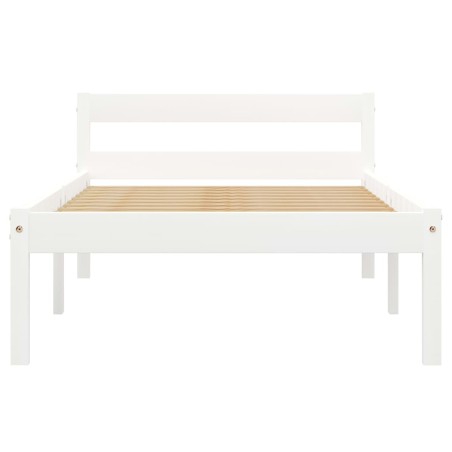 Cadre de lit sans matelas blanc bois de pin massif 90x200 cm