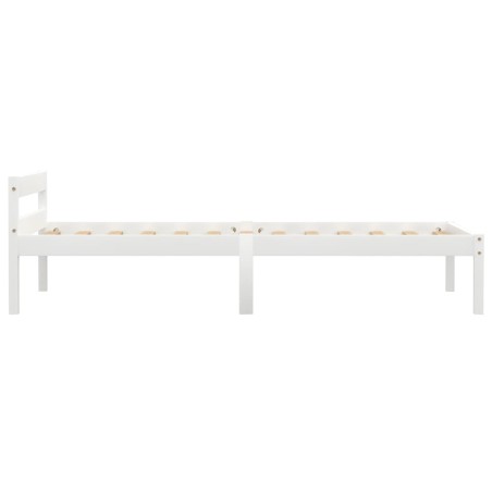 Cadre de lit sans matelas blanc bois de pin massif 90x200 cm