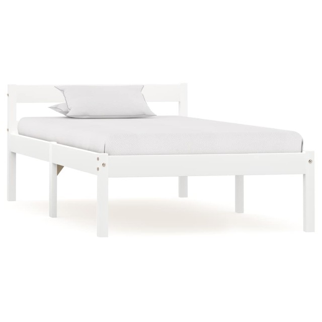 Cadre de lit sans matelas blanc bois de pin massif 100x200 cm