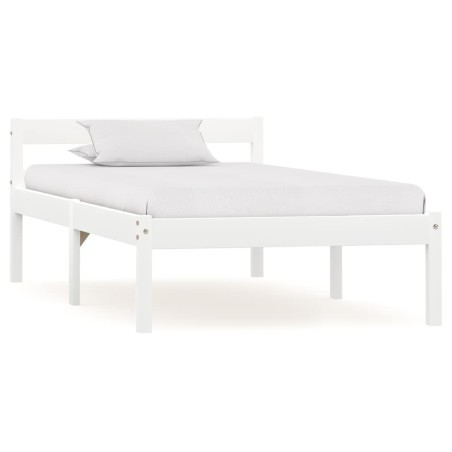 Cadre de lit sans matelas blanc bois de pin massif 100x200 cm