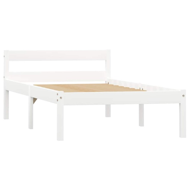 Cadre de lit sans matelas blanc bois de pin massif 100x200 cm