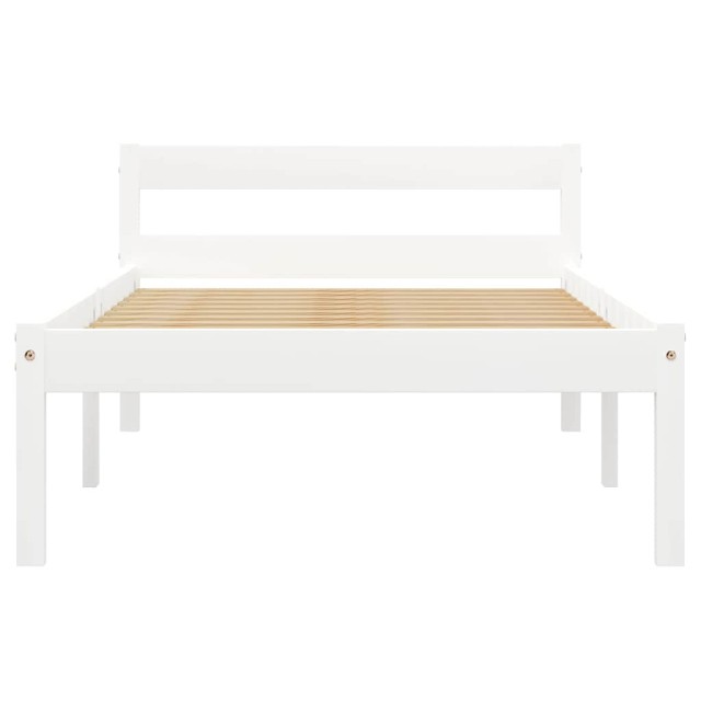 Cadre de lit sans matelas blanc bois de pin massif 100x200 cm