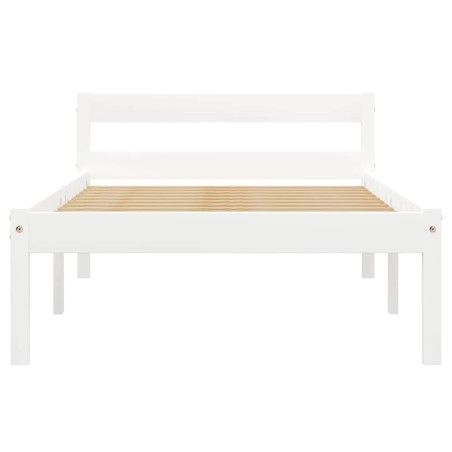 Cadre de lit sans matelas blanc bois de pin massif 100x200 cm