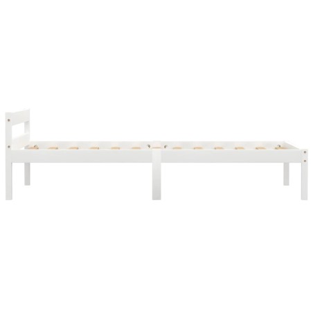 Cadre de lit sans matelas blanc bois de pin massif 100x200 cm
