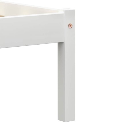 Cadre de lit sans matelas blanc bois de pin massif 100x200 cm