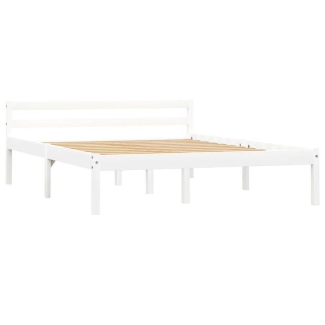 Cadre de lit sans matelas blanc bois de pin massif 140x200 cm