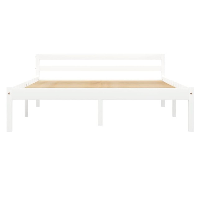 Cadre de lit sans matelas blanc bois de pin massif 140x200 cm