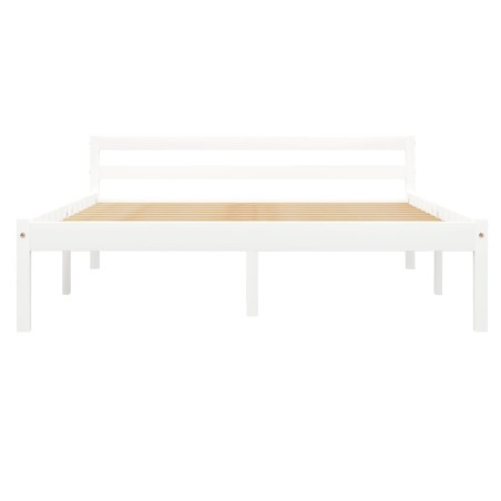 Cadre de lit sans matelas blanc bois de pin massif 140x200 cm