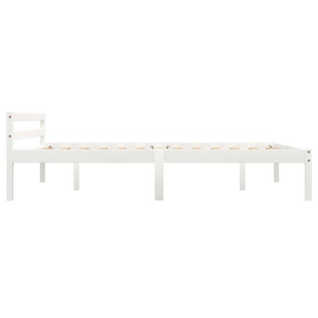 Cadre de lit sans matelas blanc bois de pin massif 140x200 cm