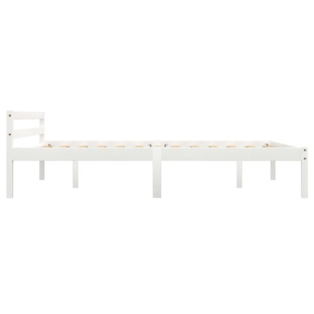 Cadre de lit sans matelas blanc bois de pin massif 140x200 cm