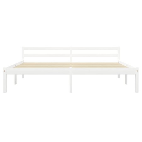 Cadre de lit sans matelas blanc bois de pin massif 160x200 cm