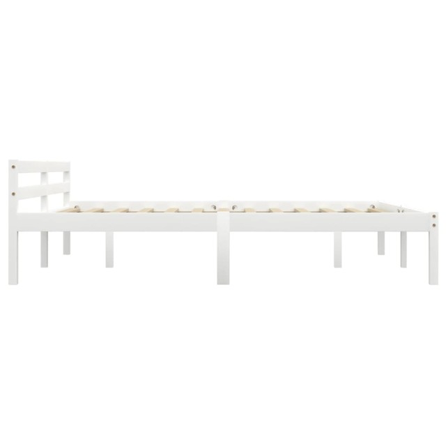 Cadre de lit sans matelas blanc bois de pin massif 160x200 cm