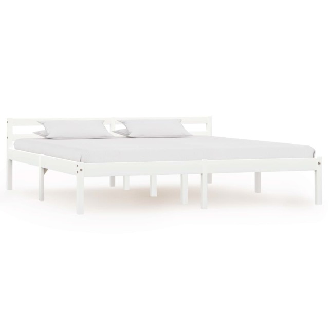 Cadre de lit sans matelas blanc bois massif de pin 180x200 cm