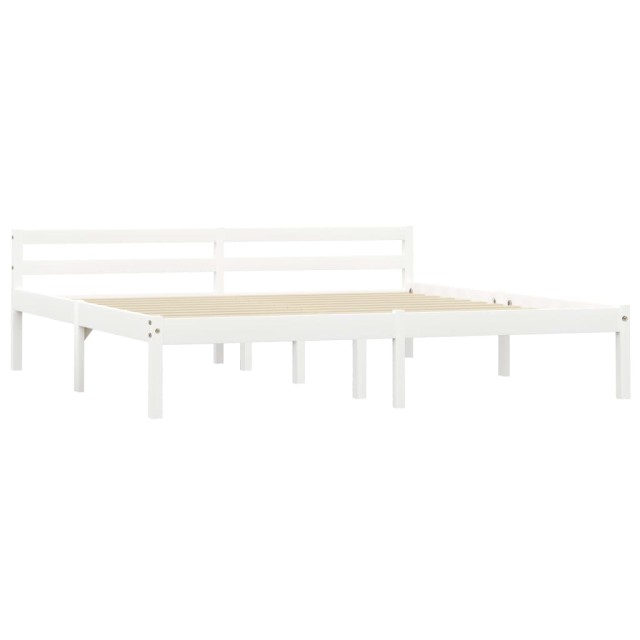 Cadre de lit sans matelas blanc bois massif de pin 180x200 cm
