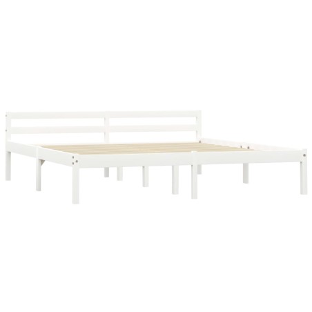 Cadre de lit sans matelas blanc bois massif de pin 180x200 cm