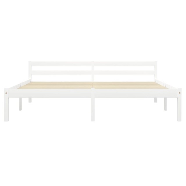 Cadre de lit sans matelas blanc bois massif de pin 180x200 cm
