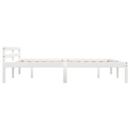 Cadre de lit sans matelas blanc bois massif de pin 180x200 cm