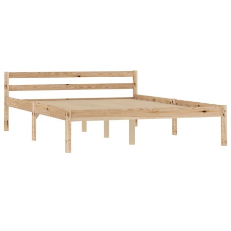 Cadre de lit sans matelas bois de pin massif 120x200 cm