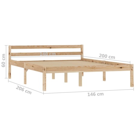 Cadre de lit sans matelas bois massif de pin 140x200 cm