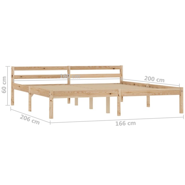 Cadre de lit sans matelas bois massif de pin 160x200 cm