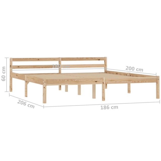Cadre de lit sans matelas bois massif de pin 180x200 cm