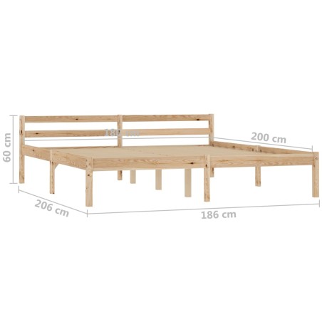Cadre de lit sans matelas bois massif de pin 180x200 cm