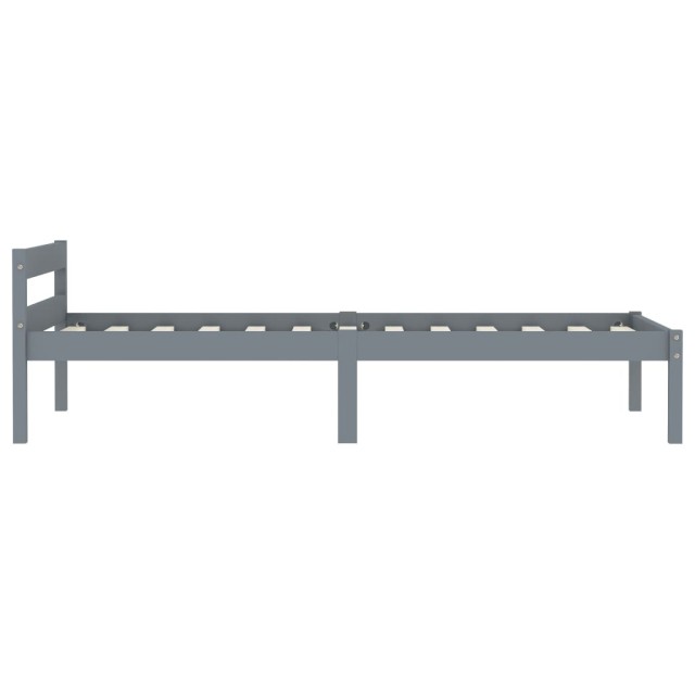Cadre de lit sans matelas gris bois de pin massif 90x200 cm