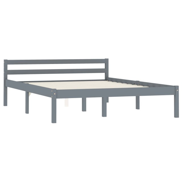 Cadre de lit sans matelas gris bois de pin massif 120x200 cm