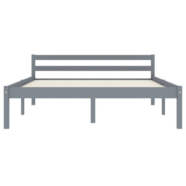 Cadre de lit sans matelas gris bois de pin massif 120x200 cm