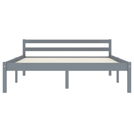 Cadre de lit sans matelas gris bois de pin massif 120x200 cm