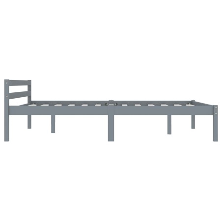 Cadre de lit sans matelas gris bois de pin massif 120x200 cm