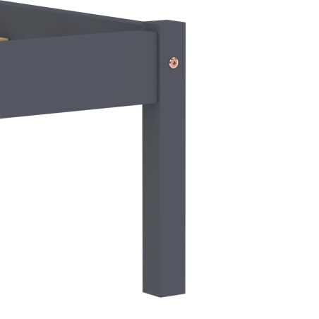 Cadre de lit sans matelas gris bois de pin massif 120x200 cm
