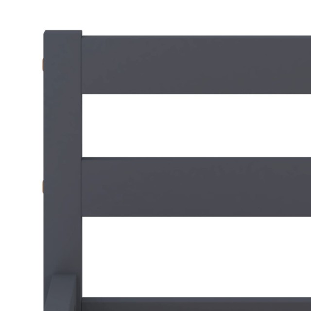 Cadre de lit sans matelas gris bois massif de pin 160x200 cm