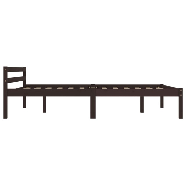 Cadre de lit sans matelas marron foncé pin massif 120x200 cm